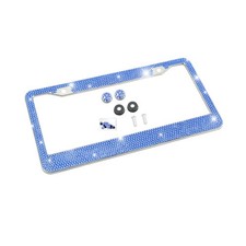 Bling Car License Plate Frame Sparkly Rhinestone Stainless Steel License Pla...