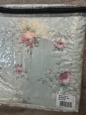 VTG Laura Ashley Rosemoor Green Pink Roses Valance Window Treatment 86x15 NEW