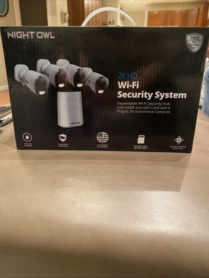 Night Owl 2K HD WiFi Security Hub With 4 Plug In Cameras
