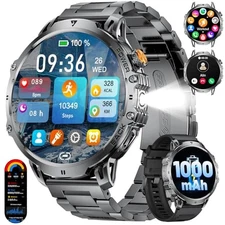 Smart Watches for Men with Bluetooth Calling,1.85" HD Display Rugged Black
