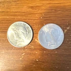 Two 1923 Peace Silver Dollars 0.900 Silver Philadelphia No Mint Mark $1 Business