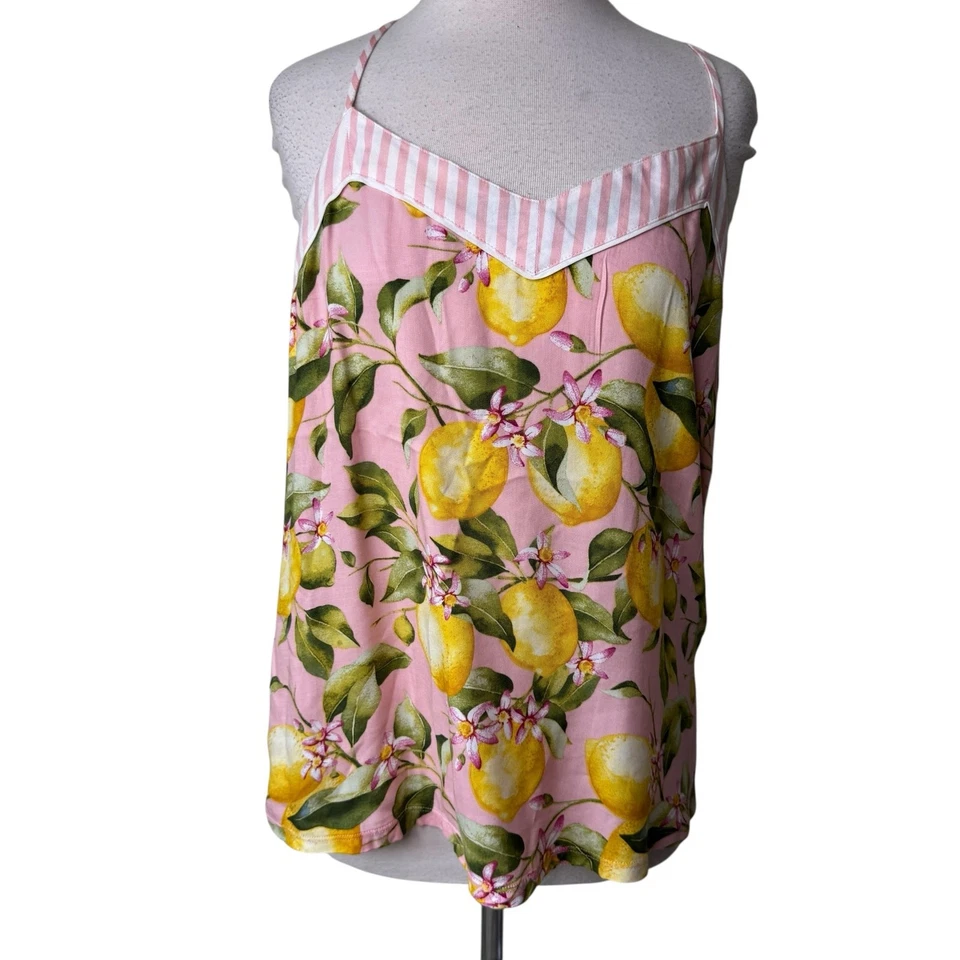 PJ SALVAGE Juego de 2 Camisola Pijama Tanques Limones y Rayas Grandes Nuevo con Etiquetas Foto 2 de 4