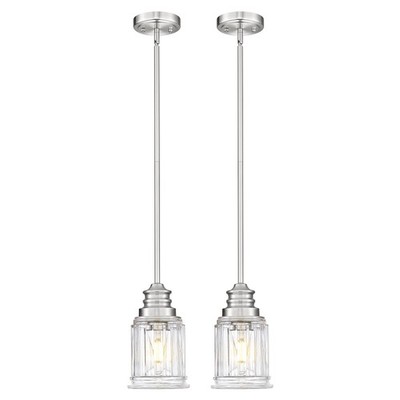 2 Packs Farmhouse Pendant Light Fixtures, HWH 1-Light Hanging Lighting, Kitch...