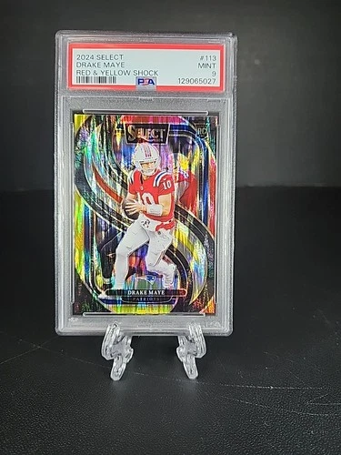 2024 PANINI SELECT RED & YELLOW SHOCK #113 DRAKE MAYE ROOKIE RC PSA 9