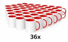 36 x 11oz Red Inner & Handle Sublimation Mug–Ceramic Blank Custom Printing