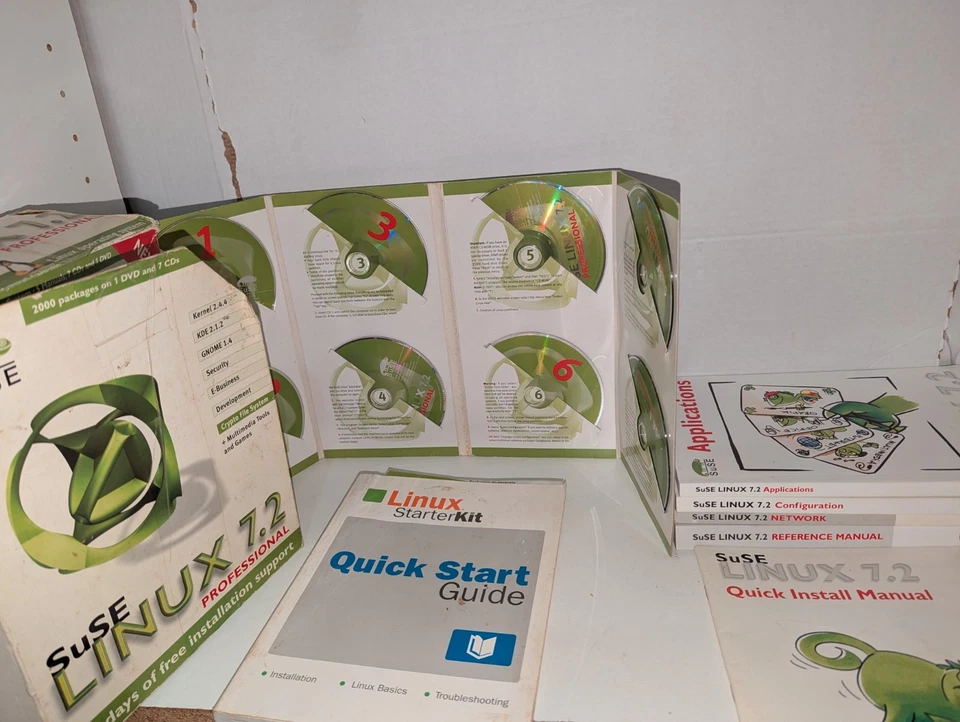 SuSE Linux 7.2 Professional 8 Disc CD Rom - Big Box / 8 Disc - Image 2 of 4