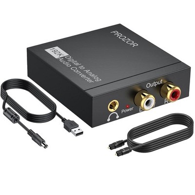 Convertidor De Audio Digital A Analogo Para Tv Con Cable Optico Coax 3.5mm Y NEW