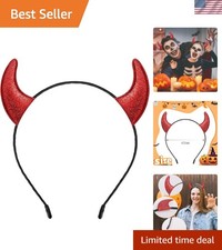 One Size Red Devil Costume Headband for All Ages - Sparkling Halloween Accessory