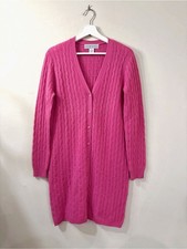 Sutton Studio Pink Cashmere Cable Knit Sweater Dress Women S Preppy Quiet Luxury