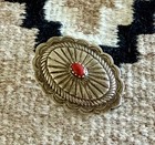 SILVER AND CORAL NAVAJO PIN — photo 7