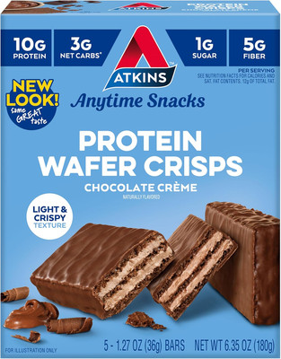 Chocolate Crème Protein Wafer Crisps, Protein Dessert, 4G Net Carb, 1G Sugar, Hi