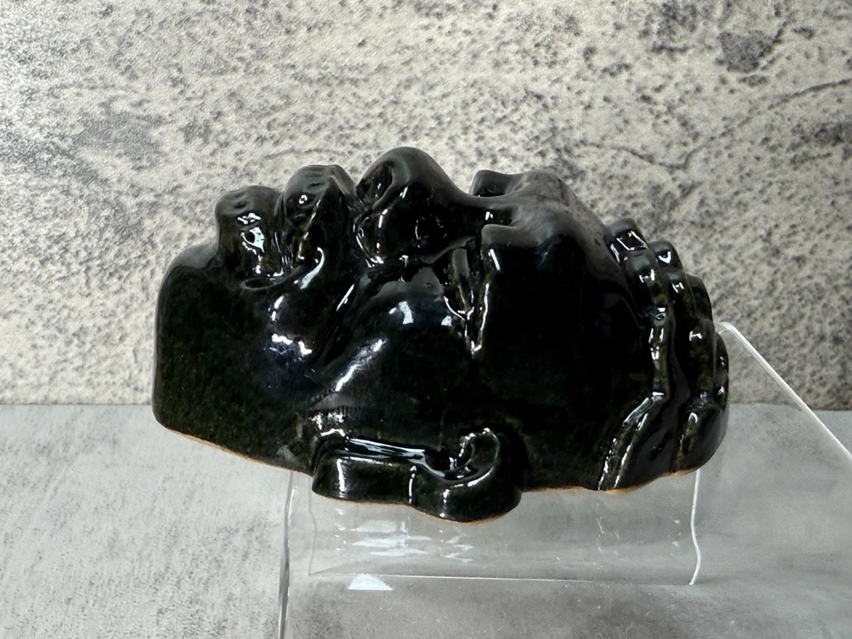 Vintage Frankoma # 157 Afr0 - Man Mask - Onyx Black - Image 4 of 4