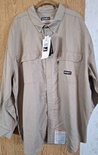 NWT - Size 3XL - BERNE - Fire Resistant Button Up Shirt - Beige - Berne FR -