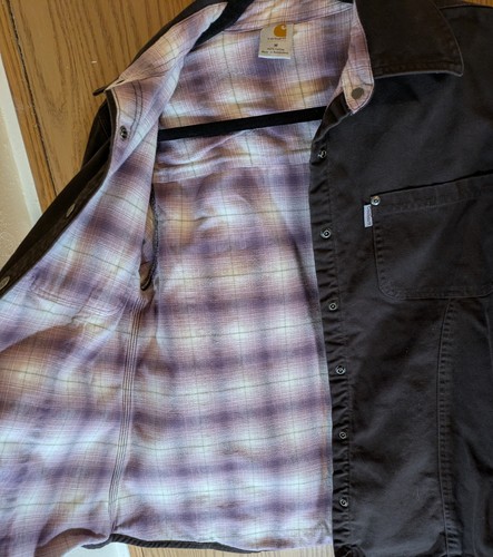 Carhartt Damen Medium Canvas Snap Jacke Flanell gefüttert dunkelbraun - Bild 2 von 4