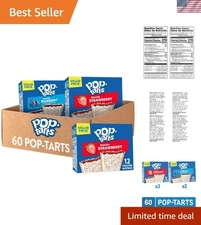 Frosted Blueberry & Strawberry Toaster Pastries - 60-Pack Lunchbox Treats