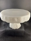 Vintage Anchor Hocking Milk Glass Pedestal Cake Stand 10" Harvest Grape