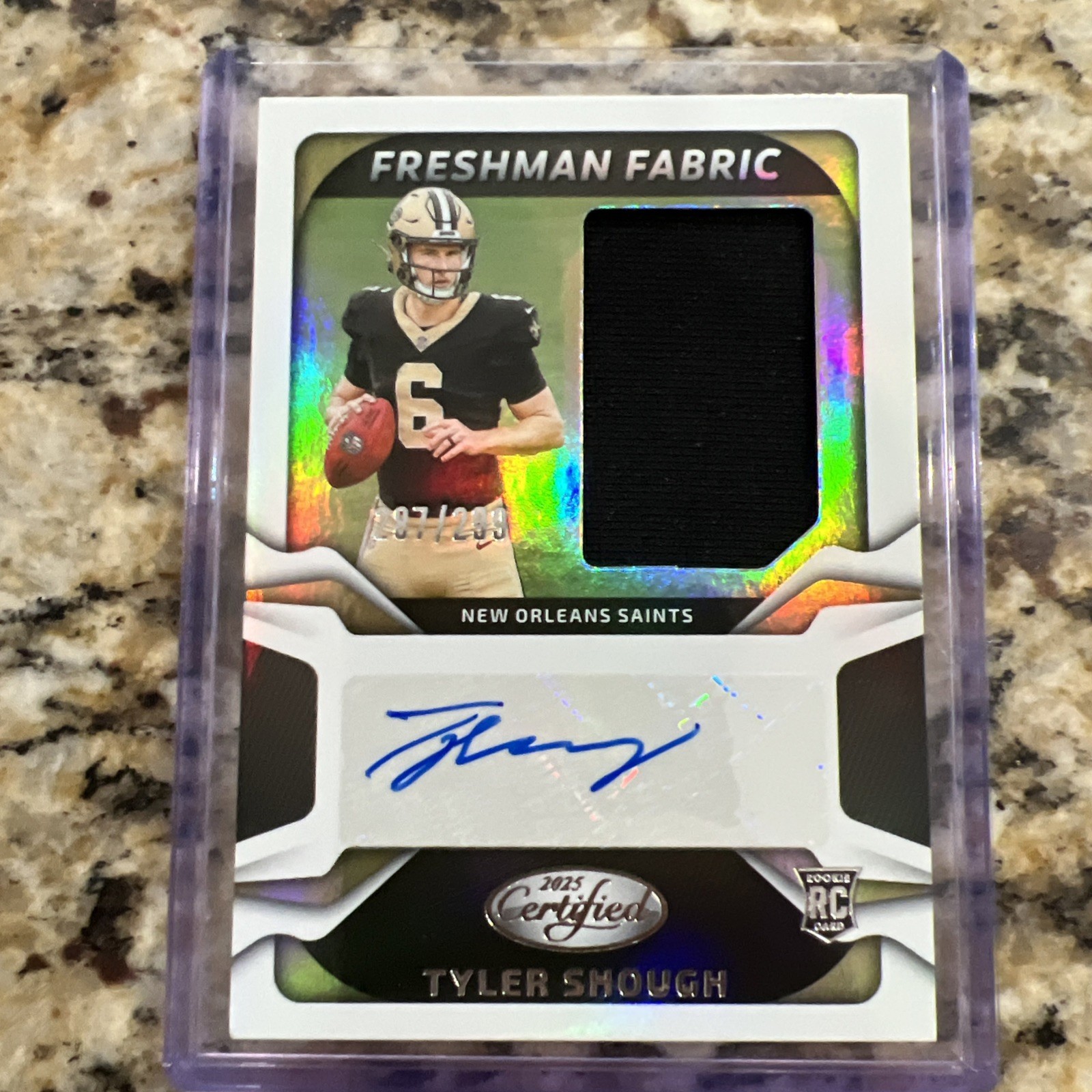 2025 Certified - Freshman Fabric Mirror - Auto - Tyler Shough - RC - RPA /299