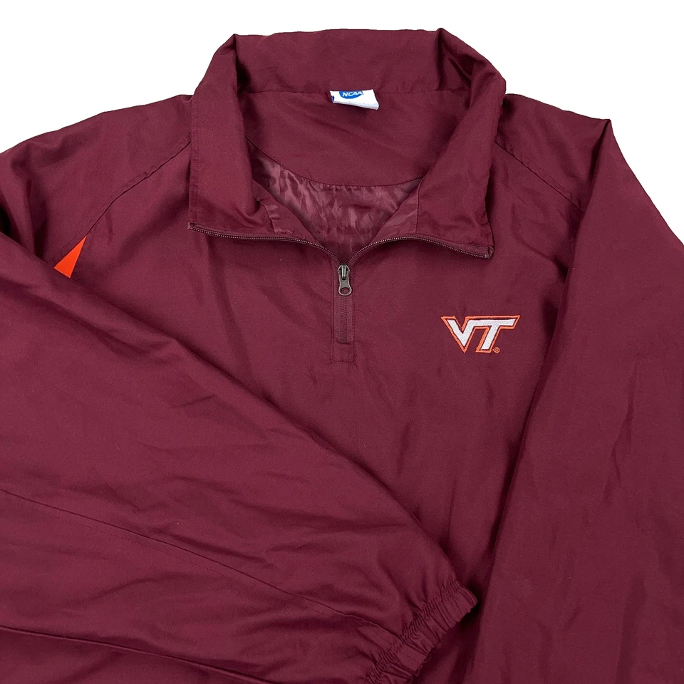 Virginia Teck Hokies Jacket Men 3XL Pullover Windbreaker Wind Shirt Maroon Adult - Image 2 of 4