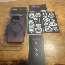 CASEKOO iPhone 14pro Purple Case With Magnetic Kickstand And Stickers