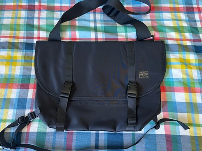 #ad PORTER Yoshida amp; Company Tokyo Black Nylon Shoulder Messenger Bag Large JAPAN AU $350.00