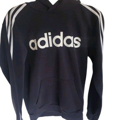 Adidas Hoodie size Small Navy white Three Stripes