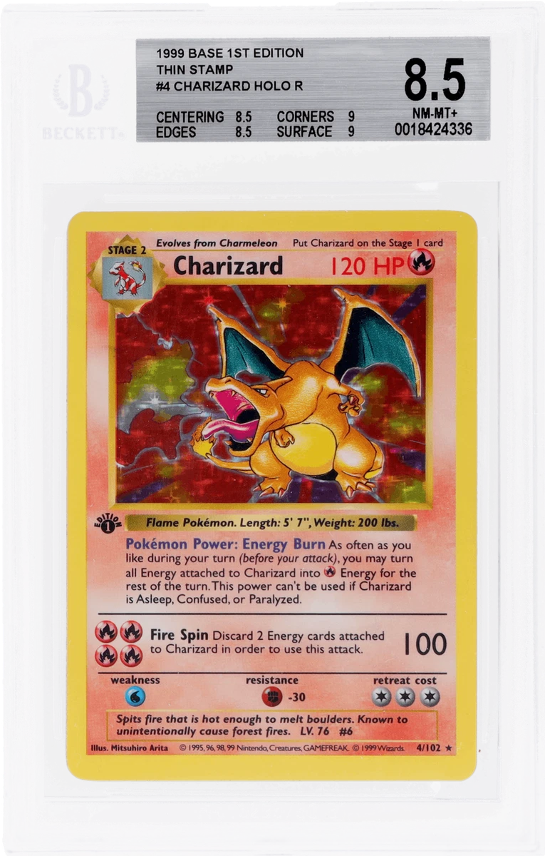 Pokémon TCG Base Set Charizard 8.5 Graded Individual Collectible