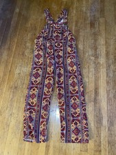 Vtg 60  s 70  s Big Smith Overalls Multicolor Aztec Print Sanforized