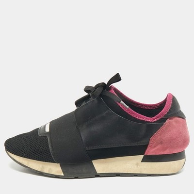 Balenciaga Race Runner Gr. 38 Schwarz Leder Mesh und Neopren Low Top Sneaker