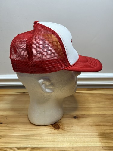 Rare Retro KC Stranger Things Red White Hawkins High Trucker Snapback Hat Cap - Picture 5 of 9