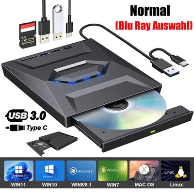 USB3.0 Externes Laufwerk DVD CD BD UHD Brenner Player für Laptop PC