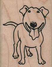 Dog Panting 1 3/4 x 2 1/4" Rubber Stamp, Animal Stamp, Dog Stamp