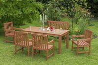 Merxx GartenmöBel-Set Santos 6-Teilig, Bank 58 X 107 X 89 Cm Eukalyptus Braun