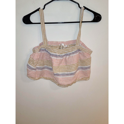 Kaisely multi-color linen crop top, Women's size M