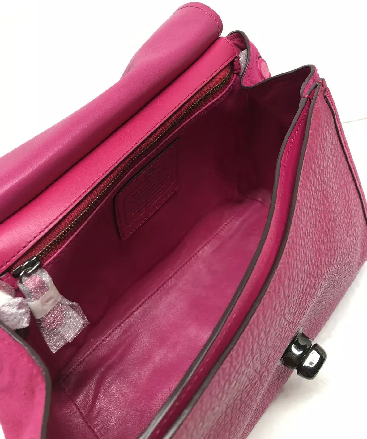 New with tag  COACH #38388 mixed leather Drifter DK/Cerise $495 image 3