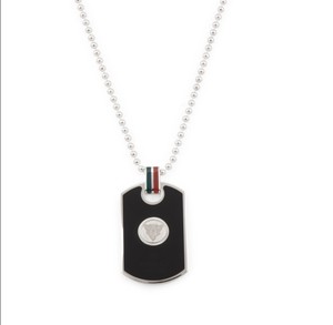 gucci sterling silver dog tag necklace