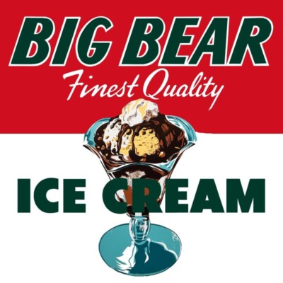 Big Bear Finest Quality Ice Cream NEW 40'' Dia. Square Sign USA STEEL XXL Size