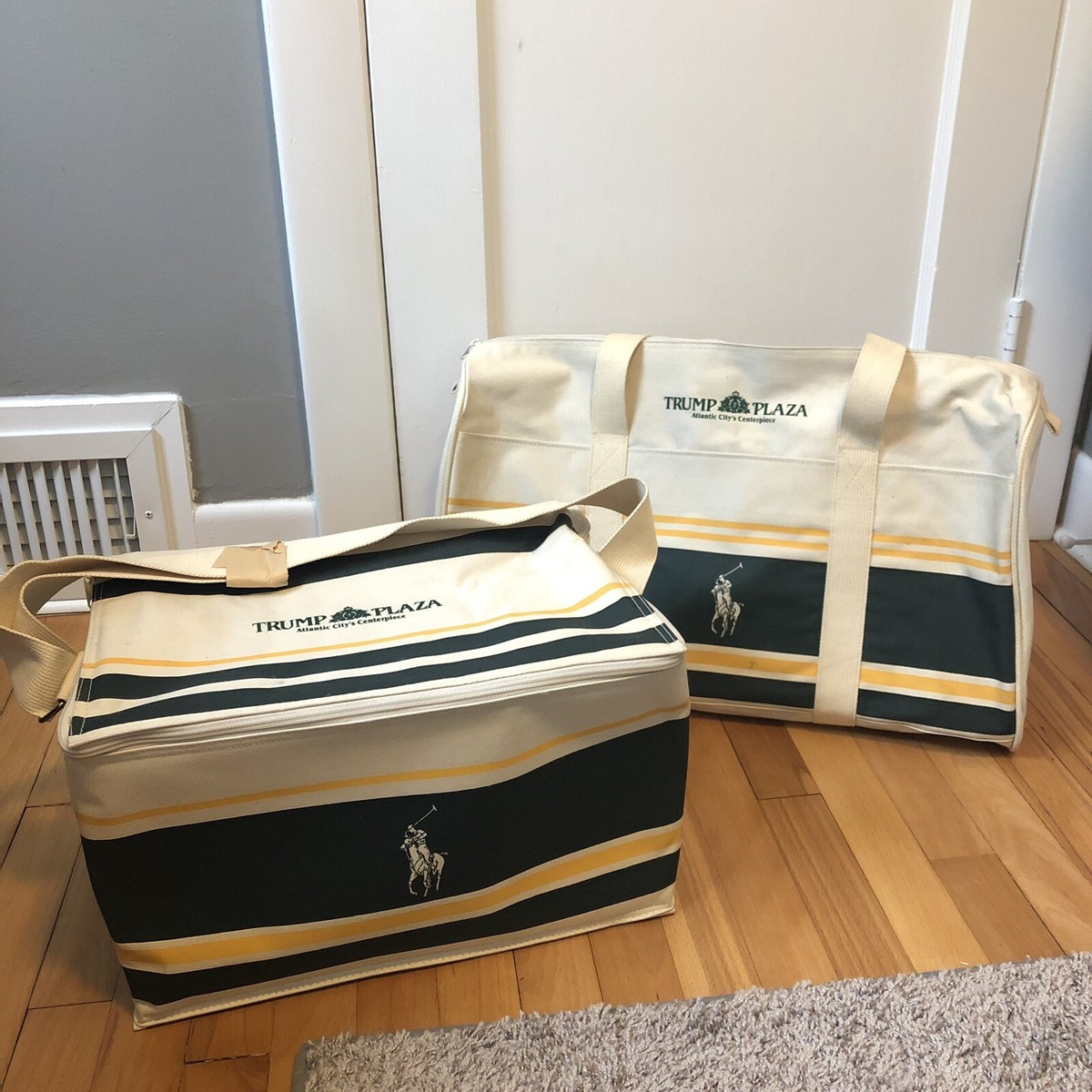 New Vintage Ralph Lauren Polo Trump Plaza Duffle Bag & Insulated