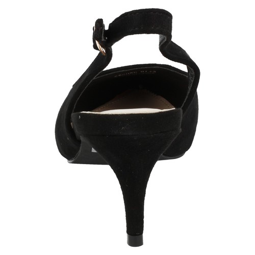 Mujer Spot On Tira Trasera Serpiente Imitación Piel o Negro Microfibra Zapatos: - Imagen 15 de 21