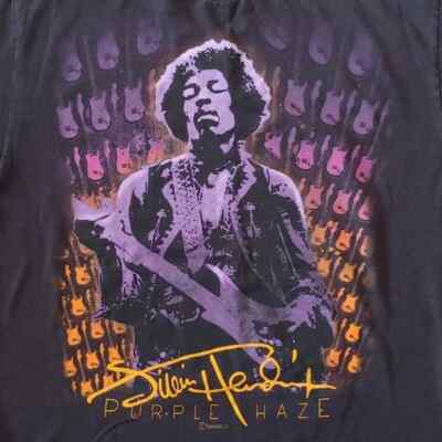 Zion Rootswear Jimi Hendrix Purple Haze Graphic T-Shirt Black Size