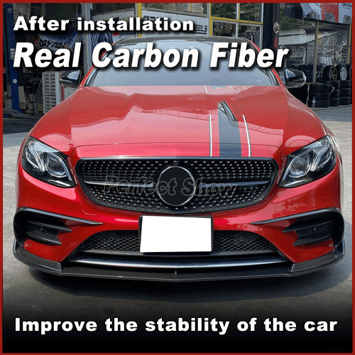6PCS REAL CARBON Front Bumper Splitter Canard Fins For Benz W213 E400 E43 17-19 - Bild 2 von 12