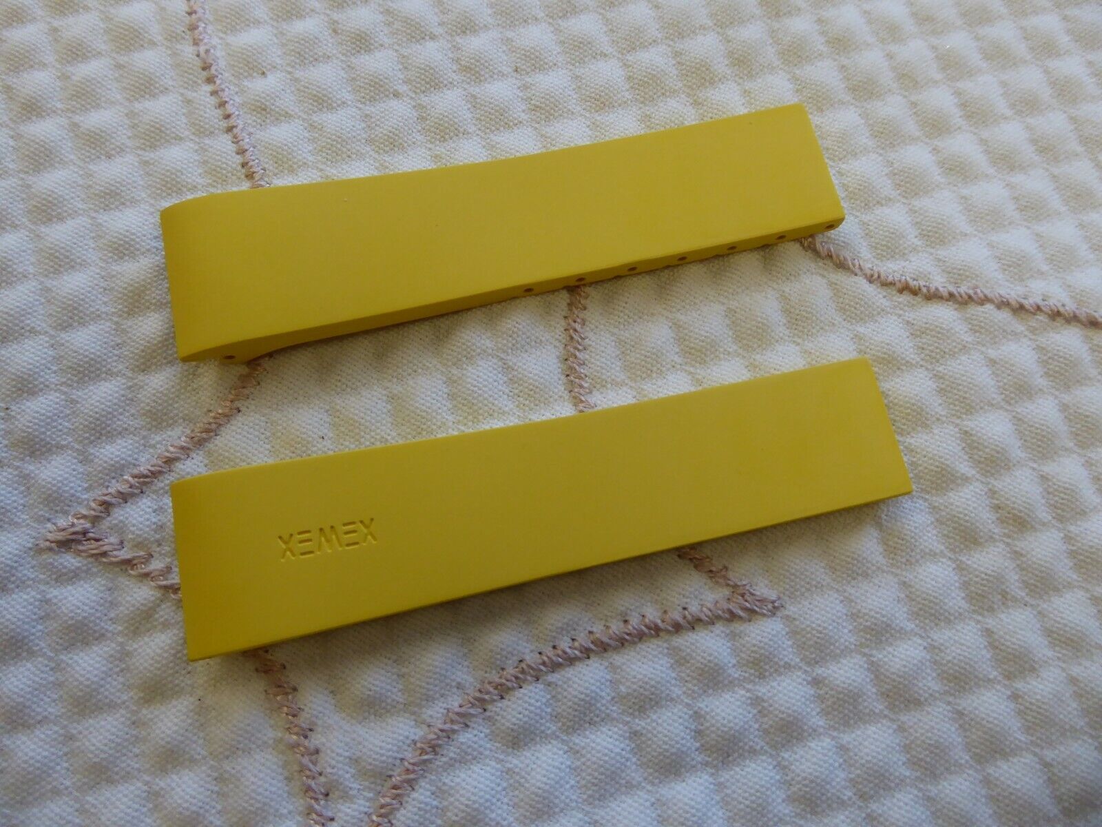 Yellow Silicon Rubber Strap For Xemex XE-5000 Watch, 21mm, Perfect & Unworn 