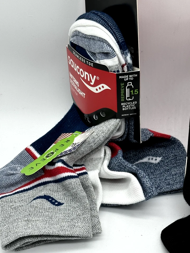 PACK DE 3 PARES DE CALCETINES CUARTO SAUCONY RUN DRY INFERNO ULTRALIGEROS PUNTERA SIN COSTURAS MEDIANOS Foto 2 de 4