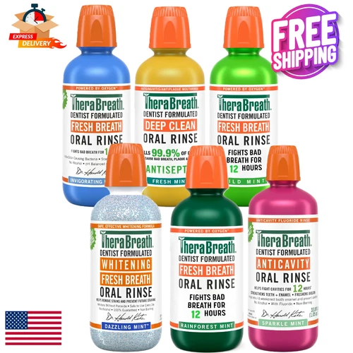 TheraBreath Mouthwash | Alcohol Free | 16 fl oz | Oral Rinse | Fresh Breath