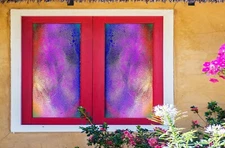 3D Pink Pattern A579 Window Film Print Sticker Cling Stained Glass UV Amy