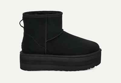 UGG AUSTRALIA CLASSIC MINI PLATEAU Boot Stiefel Stiefelette  1134991-BLK