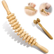 Faszienrolle Holz, Faszienstab Holz, 2 Stück Massageroller Holz, anti Cellulite