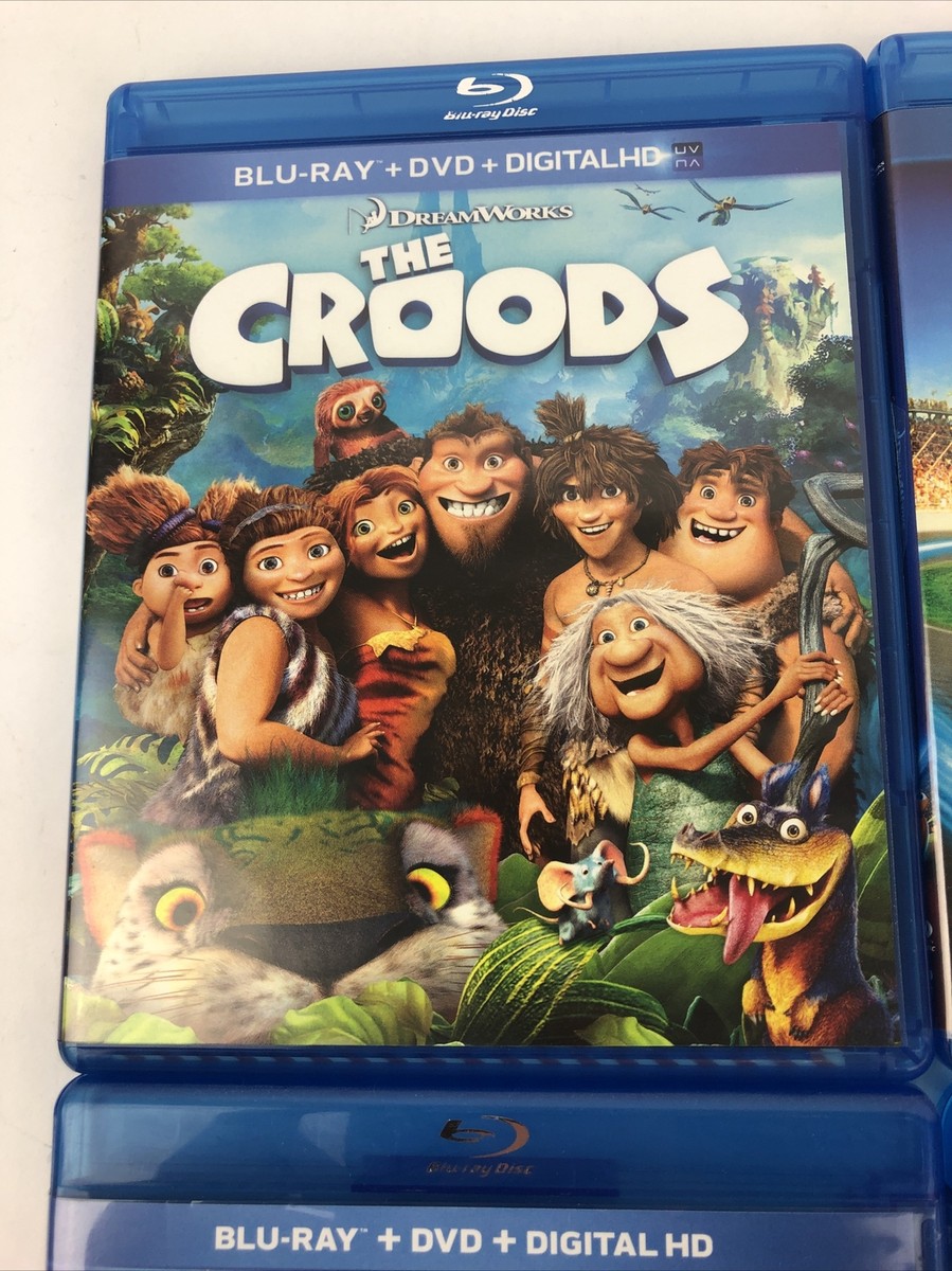 Animated lot of 4 Blu-Ray movies DVD The Croods, Dragon 2, Turbo