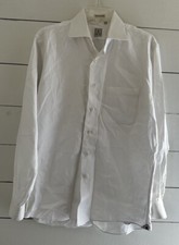 Peter Millar White Long Sleeve Cotton Dress Shirt Size 15 Large