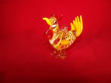 Glasfigur Hahn in gelb/rot   * Murano Art *