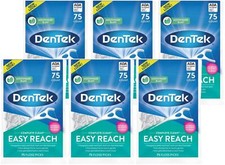 DenTek Complete Clean Floss Picks 75 Count Pack of 6 Minty Flavor Dental Care